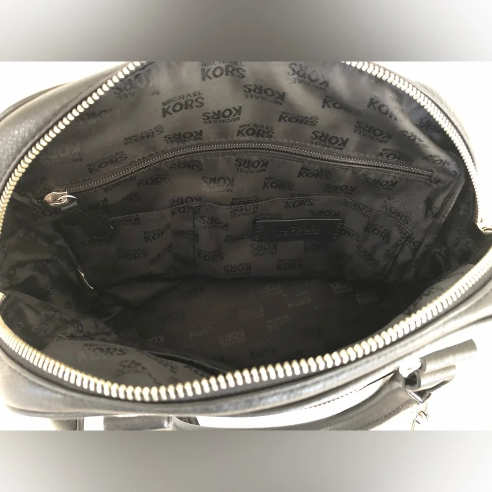 Michael Kors Black White Pebbled Leather Medium Knox Tassel Satchel. - Picture 15 of 15